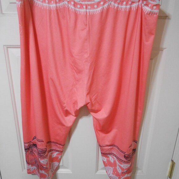 WOMEN'S SIZE 4X ROSE GAL CAPRI LOUNGE SLEEP PANTS PINK POLYESTER 👩 - Picture 8 of 9